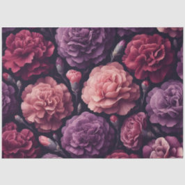 ロマンチックなカーネーションのピンクと紫のデコパージュ 薄葉紙