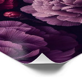 ロマンチックなカーネーション ピンクとパープル デコパージュ ポスター (コーナー)