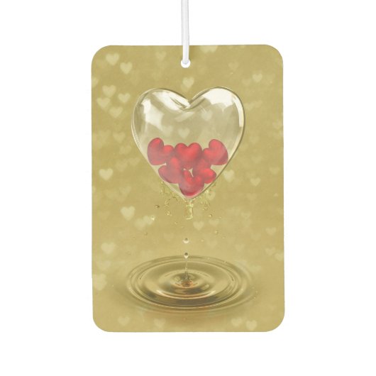 ロマンチックなガラスハートデザイン カーエアーフレッシュナー (正面)