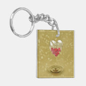 ロマンチックなガラスハートデザイン キーホルダー (正面左)
