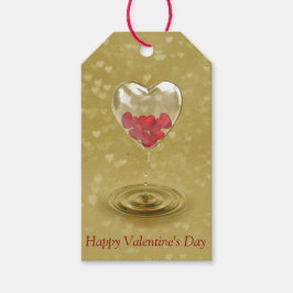 ロマンチックなガラスハートデザイン ギフトタグ