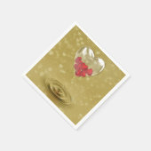 ロマンチックなガラスハートデザイン スタンダードカクテルナプキン (角)