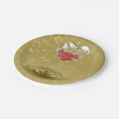 ロマンチックなガラスハートデザイン ペーパープレート (アングル)