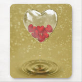 ロマンチックなガラスハートデザイン マウスパッド (正面)