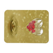 ロマンチックなガラスハートデザイン マグネット (横)