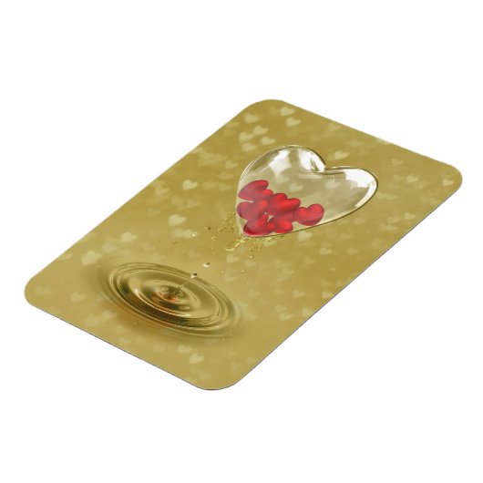 ロマンチックなガラスハートデザイン マグネット (左側)