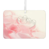 ロマンチックなガラスハートバラ花びら カーエアーフレッシュナー (裏面)