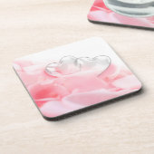 ロマンチックなガラスハートバラ花びら コースター (左側)