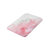 ロマンチックなガラスハートバラ花びら バスマット (アングル)