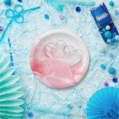 ロマンチックなガラスハートバラ花びら ペーパープレート (パーティー)