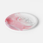 ロマンチックなガラスハートバラ花びら ペーパープレート (アングル)