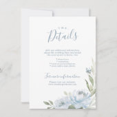 ロマンチックなガーデンほこりっぽい青結婚フローラの詳細 招待状 (正面)
