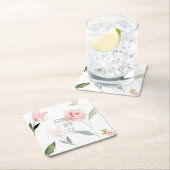 ロマンチックなガーデンウォーターカラーの花 スクエアペーパーコースター (インサイチュ)