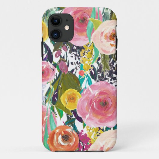 ロマンチックなガーデンウォーターカラーの花 Case-Mate iPhoneケース (裏面)