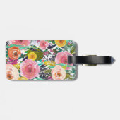 ロマンチックなガーデンウォーターカラーフラワーズモノグラム ラゲッジタグ (裏面横)