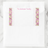 ロマンチックなガーデンピンクゼラニウムフラワーオン任意の色 長方形シール (バッグ)