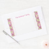 ロマンチックなガーデンピンクゼラニウムフラワーオン任意の色 長方形シール (封筒)