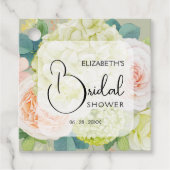 ロマンチックなガーデンフラワーの ブライダルシャワーフェルトタグ フェイバータグ (正面)