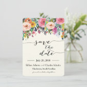 ロマンチックなガーデンフローラ日付カードを保存 セーブザデート (スタンド正面)