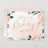 ロマンチックなガーデンフローラ私の花嫁のメイドになる 招待状 (正面/裏面)