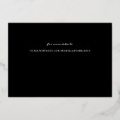 ロマンチックなガーデンブラック&金ゴールド結婚ズ 箔招待状 (裏面)