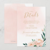 ロマンチックなガーデン フラワーの結婚式の挿入カード 招待状 (正面/裏面)