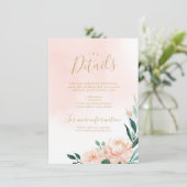 ロマンチックなガーデン フラワーの結婚式の挿入カード 招待状 (スタンド正面)