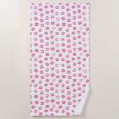 ロマンチックなキスパターン ビーチタオル (正面)