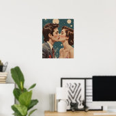 ロマンチックなキスヴィンテージ ポスター (ホームオフィス)