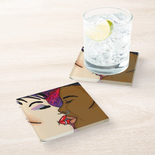 ロマンチックなキス |異人種間ロマンス ガラスコースター (アングル)