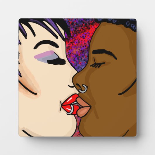 ロマンチックなキス |異人種間ロマンス フォトプラーク (正面)