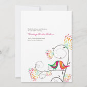 ロマンチックなキッシングサマーラブバーズウェディング招待状 招待状 (裏面)