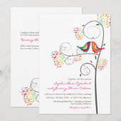 ロマンチックなキッシングサマーラブバーズウェディング招待状 招待状 (正面/裏面)