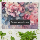 ロマンチックなキッチン:抽象芸術ハートバラ キッチンタオル (折り畳み)