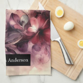 ロマンチックなキッチン：抽象芸術ハート蝶 キッチンタオル (四つ折り)