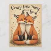 ロマンチックなキツネインラブイラストレーション ポストカード (正面)
