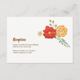 ロマンチックなキツネフローラ結婚の葉の囲い エンクロージャーカード