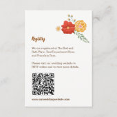 ロマンチックなキツネフローラ結婚の葉の囲い エンクロージャーカード (正面)