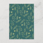 ロマンチックなキツネフローラ結婚の葉の囲い エンクロージャーカード (裏面)