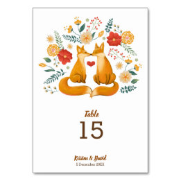 ロマンチックなキツネ素朴とフローラの結婚葉 テーブルナンバー