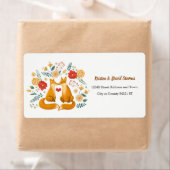 ロマンチックなキツネ素朴とフローラの結婚葉 ラベル (インサイチュ)