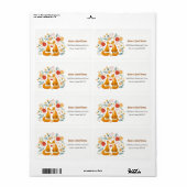 ロマンチックなキツネ素朴とフローラの結婚葉 ラベル (フルシート)