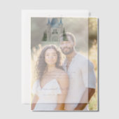 ロマンチックなキャッスルウォーターカラーイラストレーション結婚ズ ベラム紙招待状 (オフセット (カップル))