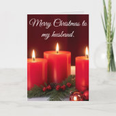 ロマンチックなキャンドルのクリスマスカード シーズンカード (正面)