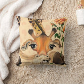 ロマンチックなキリンとバラおもしろい装飾用クッション クッション (ブランケット)