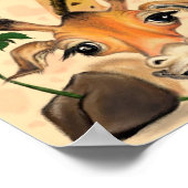 ロマンチックなキリンとバラポスタ絵画ー ポスター (角)