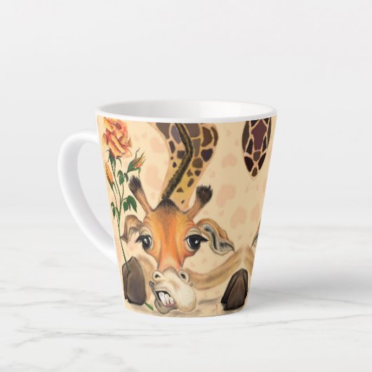 ロマンチックなキリン – あなたの写真/名前を追加 カフェラテマグ (左アングル)