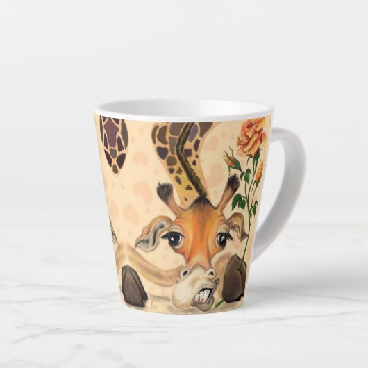 ロマンチックなキリン – あなたの写真/名前を追加 カフェラテマグ (右アングル)