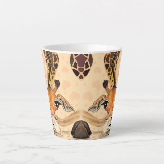 ロマンチックなキリン – あなたの写真/名前を追加 カフェラテマグ (正面)