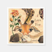 ロマンチックなキリン – 紳士 – あなたのテキスト/名前を追加 スタンダードカクテルナプキン (正面)